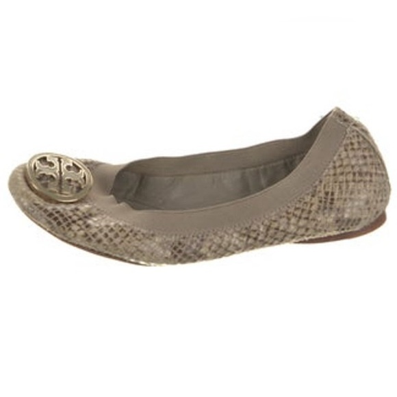 Tory Burch | Snakeskin Ballet Flats grey gray two-tone python sz 6 - Picture 1 of 5